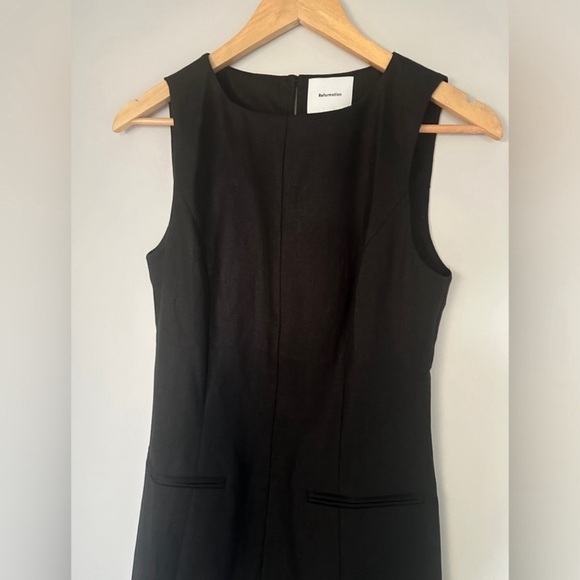 NEW  Reformation Citron Sleeveless Linen Mini Dress in Black | size 4 - Picture 6 of 9